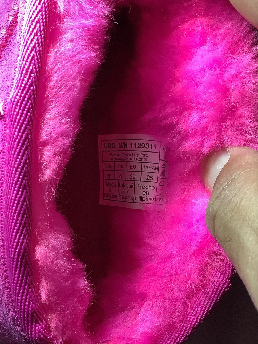 UGG Bright Pink Suede Shearling Ankle Booties - Picture 7 of 7